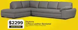 Leon's Daytona Leather 2-Piece Sectional with Left-Facing Chaise - Light Grey offer