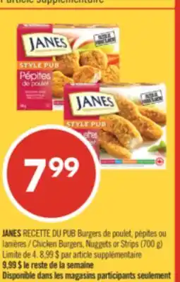 Pharmaprix JANES PUB RECIPE Chicken Burgers, Nuggets or Strips (700g) offer