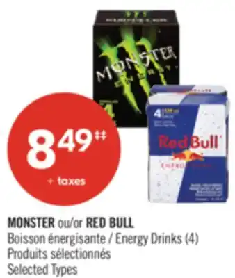 Pharmaprix MONSTER or RED BULL Boisson Energy Drinks (4) offer