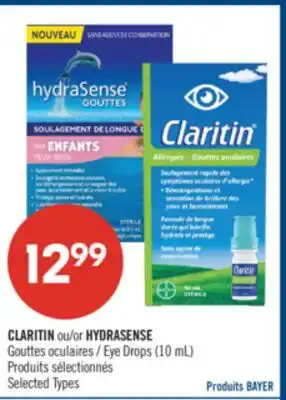 Pharmaprix CLARITIN or HYDRASENSE Eye Drops (10 ml) offer