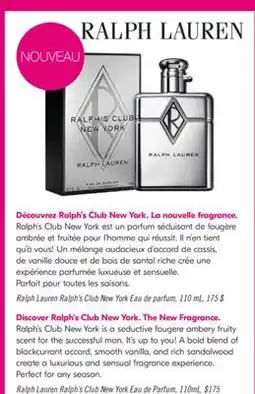 Pharmaprix Ralph Lauren Ralph's Club New York Eau de parfum offer
