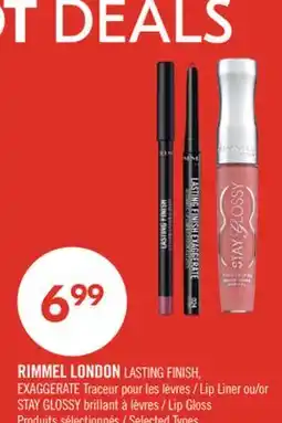 Pharmaprix RIMMEL LONDON LASTING FINISH, EXAGGERATE Lip Liner or STAY GLOSSY Lip Gloss offer