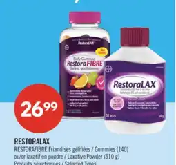 Pharmaprix RESTORALAX RESTORAFIBRE Gummies (140) or Laxative Powder (510 g) offer