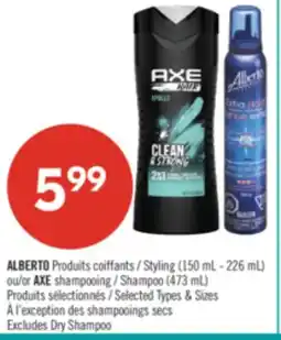 Pharmaprix ALBERTO Styling (150 mL - 226 mL) or AXE Shampoo (473 mL) offer