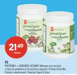 Pharmaprix PC PROTÉINES + VERDURES VÉGANES Protein Drink Mix offer