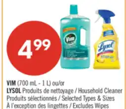 Pharmaprix VIM (700 ml-1 Li or LYSOL Household Cleaner offer