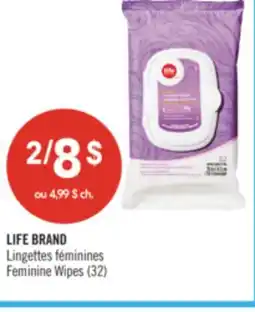 Pharmaprix LIFE BRAND Feminine Wipes offer