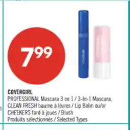 Pharmaprix COVERGIRL PROFESSIONAL 3-In-1 Mascara, CLEAN FRESH Lip Balm or CHEEKERS Blush offer
