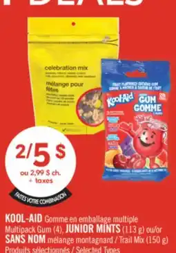 Pharmaprix KOOL-AID multiple Multipack Gum (4) JUNIOR MINTS (113 g) or NO NAME Trail Mix (150 g) offer