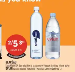 Pharmaprix GLACÉAU SMARTWATER Vapour Distilled Water or Natural Spring Water (1 L) offer