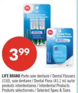 Pharmaprix LIFE BRAND Dental Flossers (150), Dental Floss (41,1 m) or Interdental Products offer