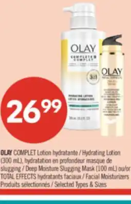 Pharmaprix OLAY COMPLETE Hydrating Lotion (300 mL)/Deep Moisture Slugging Mask (100 mL)/Facial Moisturizers offer