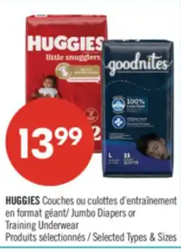 Pharmaprix HUGGIES Jumbo Diapers or Training Underwear offer