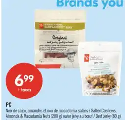Pharmaprix PC Salted Cashews, Almonds & Macadamia Nuts (200 g) or Beef Jerky (80 g) offer