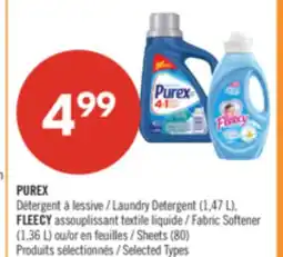 Pharmaprix PUREX Laundry Detergent (1,47 L), Fabric Softener (1,36 L) or Sheets (80) offer