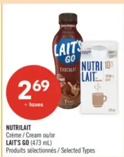 Pharmaprix NUTRILAIT Cream or LAIT'S GO offer