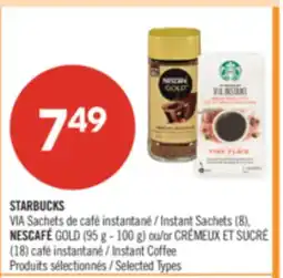 Pharmaprix STARBUCKS Instant Sachets (8), NESCAFÉ GOLD (95 g - 100 g) Instant Coffee offer