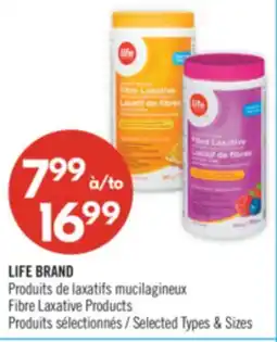 Pharmaprix LIFE BRAND Fibre Laxative Products offer
