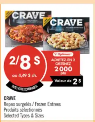 Pharmaprix CRAVE Frozen Entrees offer