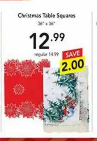 Pipers Christmas Table Squares offer