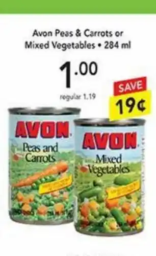 Pipers Avon Peas & Carrots or Mixed Vegetables * 284 ml offer