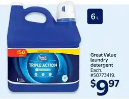 Walmart Great Value laundry detergent offer