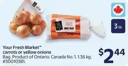 Walmart Your Fresh Market carrots or yellow onions offer
