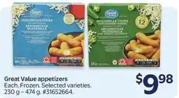 Walmart Great Value appetizers offer