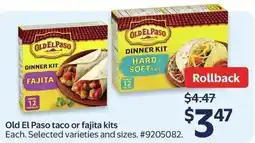 Walmart Old El Paso taco or fajita kits offer