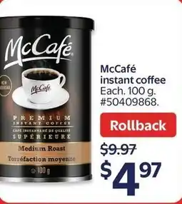 Walmart McCafé instant coffee offer