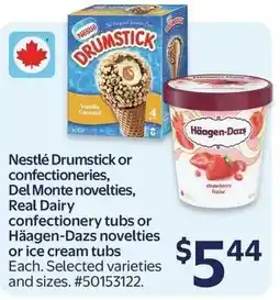 Walmart Nestlé Drumstick or confectioneries, Del Monte novelties, Real Dairy confectionery tubs offer