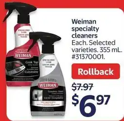 Walmart Weiman specialty cleaners offer