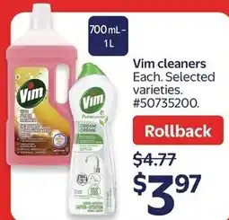 Walmart Vim cleaners offer