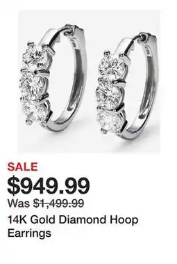 TSC Stores 14K Gold Diamond Hoop Earrings offer