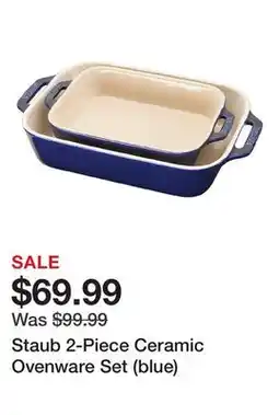 TSC Stores Staub 2-Piece Ceramic Ovenware Set (blue) offer