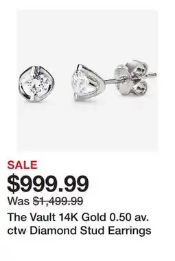 TSC Stores The Vault 14K Gold 0.50 av. ctw Diamond Stud Earrings offer