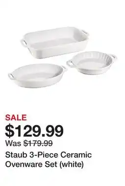 TSC Stores Staub 3-Piece Ceramic Ovenware Set (white) offer