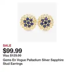 TSC Stores Gems En Vogue Palladium Silver Sapphire Stud Earrings offer