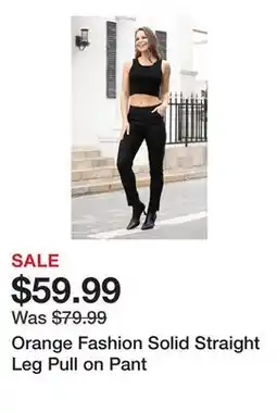 TSC Stores Orange Fashion Solid Straight Leg Pull on Pant offer