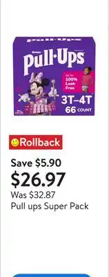 Walmart Pull ups Super Pack offer