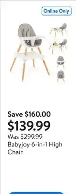Walmart Babyjoy 6-in-1 High Chair offer