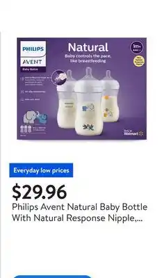 Walmart Philips Avent Natural Baby Bottle With Natural Response Nipple, Deco Bottle 9oz 3pk offer