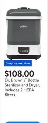 Walmart Dr. Brown's Bottle Sterilizer and Dryer, Includes 2 HEPA filters offer