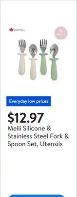 Walmart Melii Silicone & Stainless Steel Fork & Spoon Set, Utensils offer