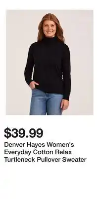 Mark's Denver Hayes Women's Everyday Cotton Relax Turtleneck Pullover Sweater offer