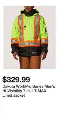 Mark's Dakota WorkPro Series Men's Hi-Visibility 7-In-1 T-MAX Lined Jacket offer