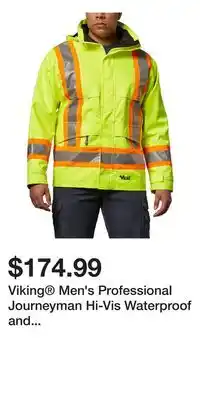 Mark's Viking Men's Professional Journeyman Hi-Vis Waterproof and Windproof Rain Jacket offer