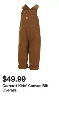 Mark's Carhartt Kids' Canvas Bib Overalls offer