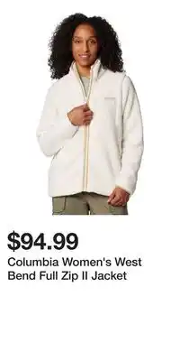Mark's Columbia Women's West Bend Full Zip II Jacket offer
