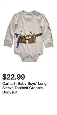 Mark's Carhartt Baby Boys' Long Sleeve Toolbelt Graphic Bodysuit offer